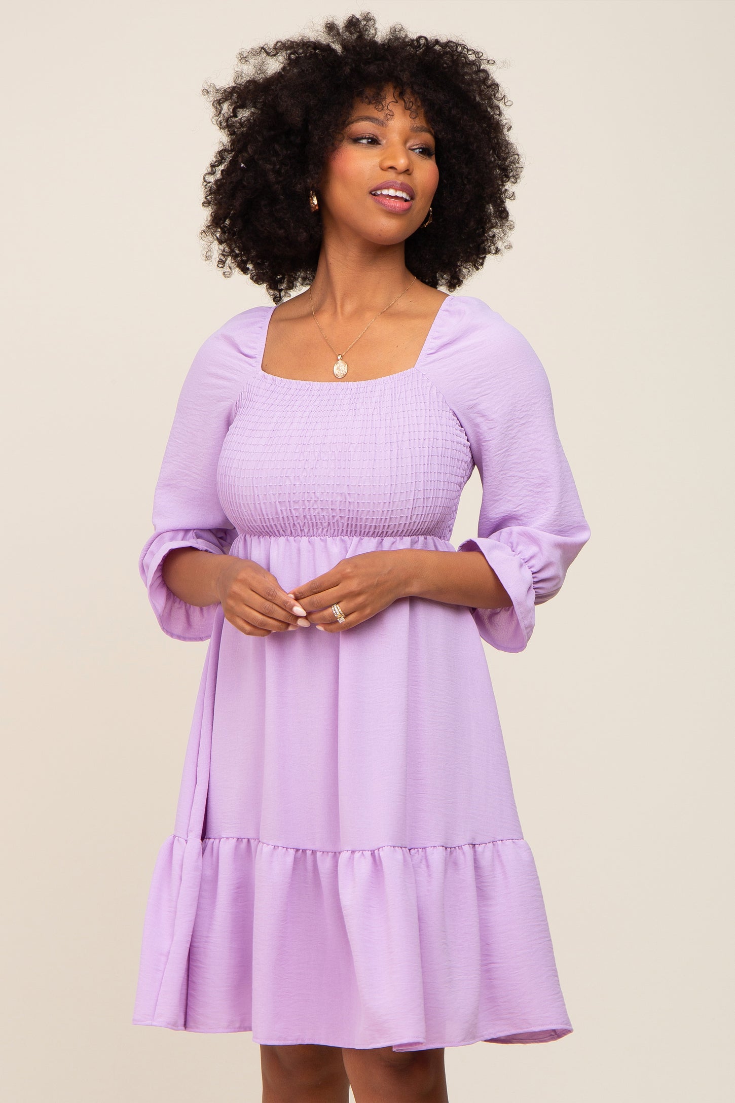 Lavender Smocked Ruffle Dress – PinkBlush