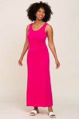 Fuchsia Sleeveless Maternity Maxi Dress