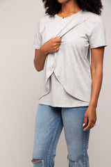 Heather Grey Bravado Designs Short Sleeve Nursing Top