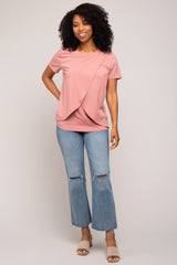 Mauve Bravado Designs Short Sleeve Nursing Top