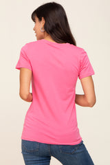 Fuchsia Basic Crew Neck Tee