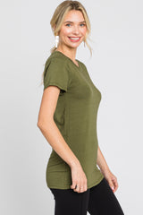 Olive Basic Crew Neck Tee