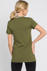 Olive Basic Crew Neck Tee