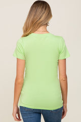 Lime Basic V-Neck Maternity Tee