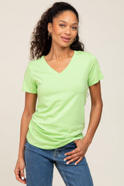 Lime Basic V-Neck Tee