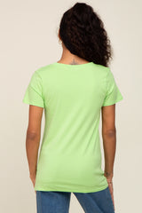 Lime Basic V-Neck Tee