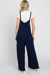 Dark Navy Sleeveless Wide Leg Jumpsuit