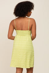 Lime Striped Sleeveless Dress