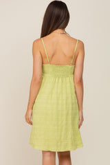 Lime Striped Sleeveless Maternity Dress