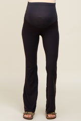 Black Maternity Flared Leggings