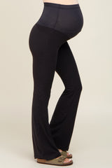 Black Maternity Flared Leggings