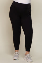 Black Soft Knit Maternity Plus Jogger Pants