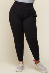 Black Soft Knit Plus Jogger Pants