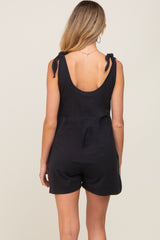 Black Knot Strap Maternity Romper