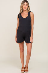 Black Knot Strap Maternity Romper