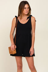 Black Knot Strap Maternity Romper