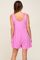 Pink Knot Strap Romper