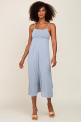 Light Blue Sleeveless Cropped Jumpsuit