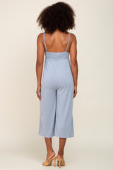 Light Blue Sleeveless Cropped Jumpsuit