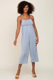 Light Blue Sleeveless Cropped Jumpsuit