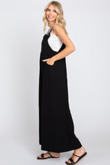 Black Pocket Front Wide Leg Jumpsuit