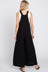 Black Pocket Front Wide Leg Jumpsuit