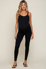 Black Sleeveless Maternity One Piece