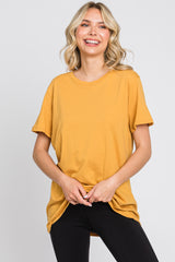 Gold Oversized Short Sleeve Maternity Top