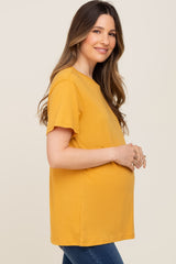 Gold Oversized Short Sleeve Maternity Top