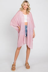 Pink Lightweight Side Slit Maternity Coverup