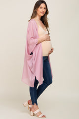 Pink Lightweight Side Slit Maternity Coverup