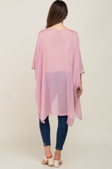 Pink Lightweight Side Slit Maternity Coverup