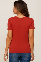 Rust Short Sleeve Maternity Top