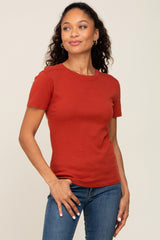 Rust Short Sleeve Maternity Top