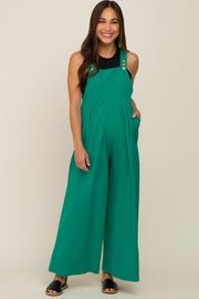 Green Maternity Wide Leg Jumpsuit