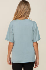 Mint Green Oversized Pocket Front Short Sleeve Maternity Top