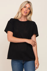 Black Raw Hem Maternity Tee