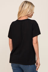 Black Raw Hem Tee