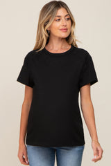 Black Raw Hem Maternity Tee