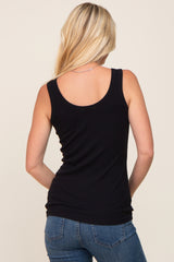 Black Ribbed Basic Tank