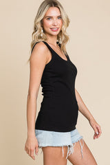 Black Ribbed Basic Tank