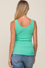 Mint Green Ribbed Basic Maternity Tank