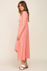 Peach Ribbed Cardigan 2 Piece Set