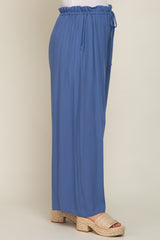 Blue Wide Leg Maternity Pants