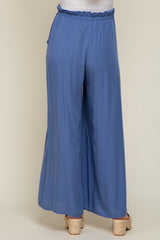 Blue Wide Leg Maternity Pants