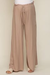 Taupe Wide Leg Maternity Pants