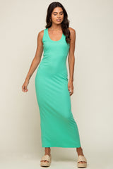 Mint Sleeveless Ribbed Maxi Dress