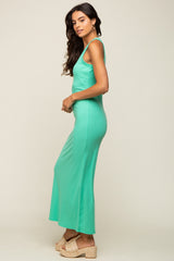 Mint Sleeveless Ribbed Maxi Dress