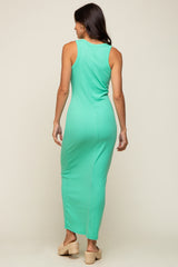 Mint Sleeveless Ribbed Maxi Dress