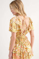 Yellow Floral Yellow Romper